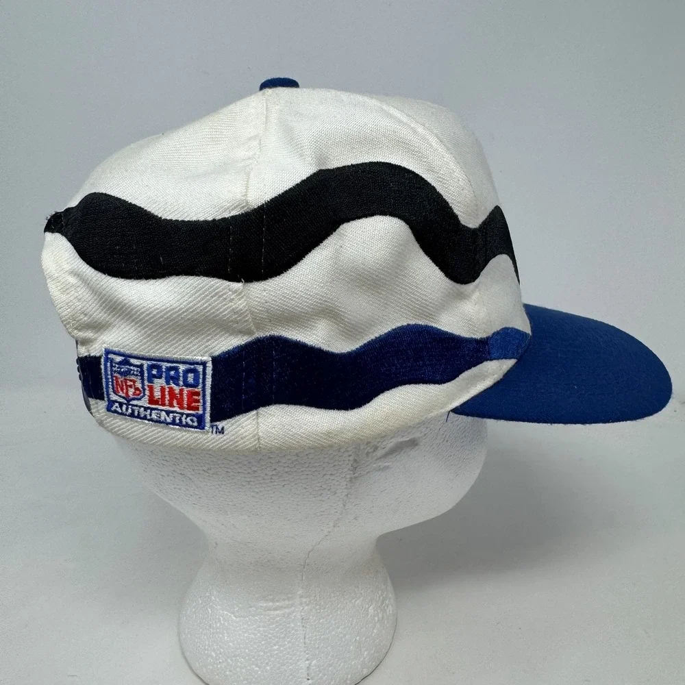 Vintage Dallas Cowboys Apex One NFL Pro Line Wave Snapback Hat Blue White Star